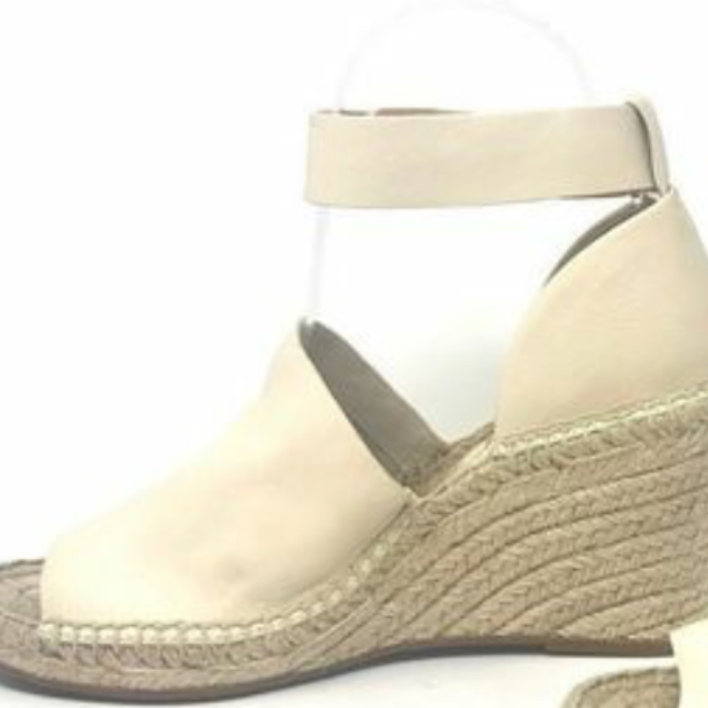 splendid espadrilles Skylar, Cream Leather Wedge Sandal, Size 8